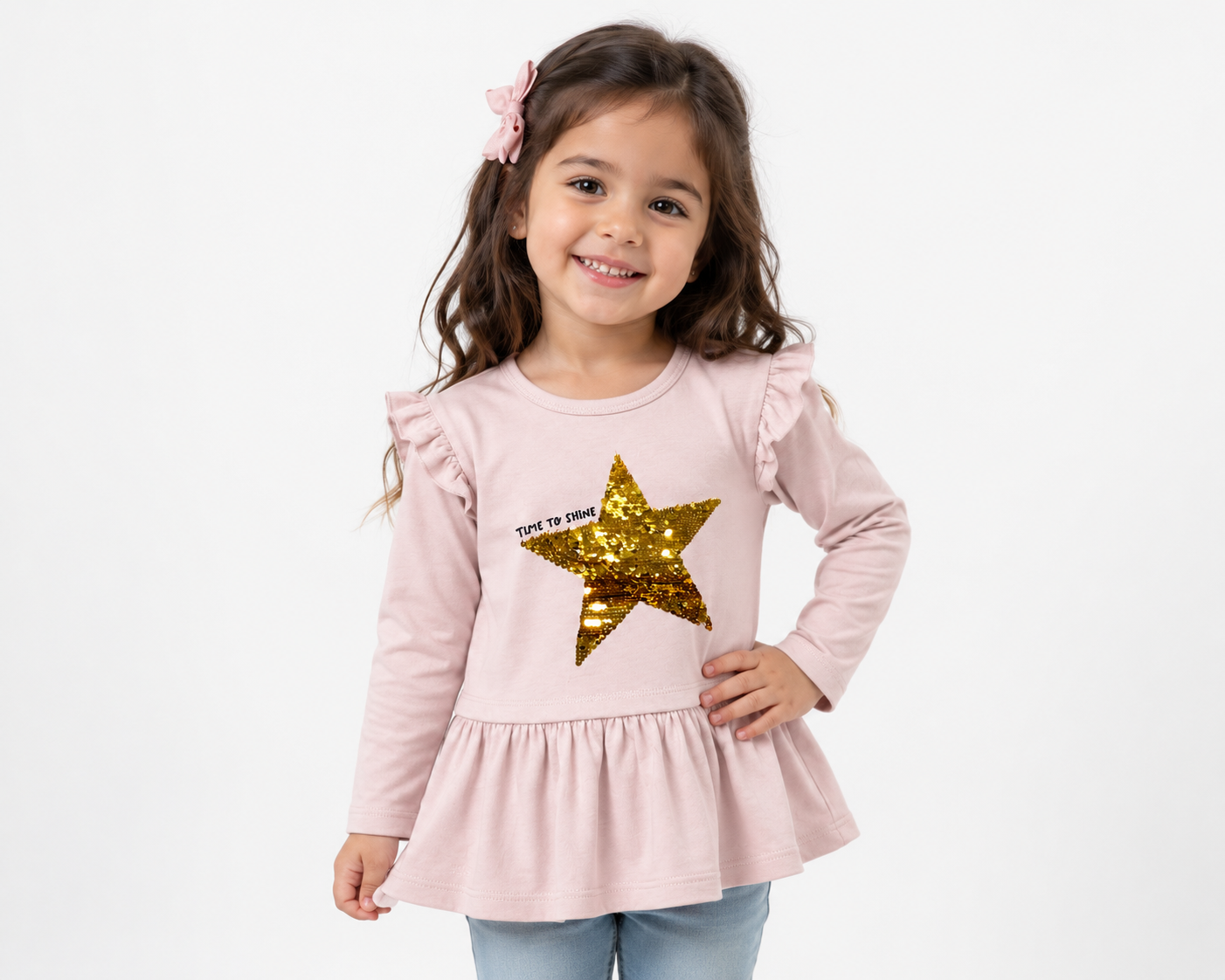 Al Minhas Collection Time To Shine Star T-Shirt White Girls
