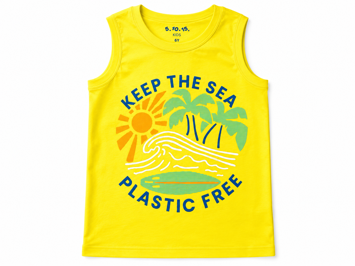 Al Minhas Collection Plastic Free Beach Tank Top Yellow Kids