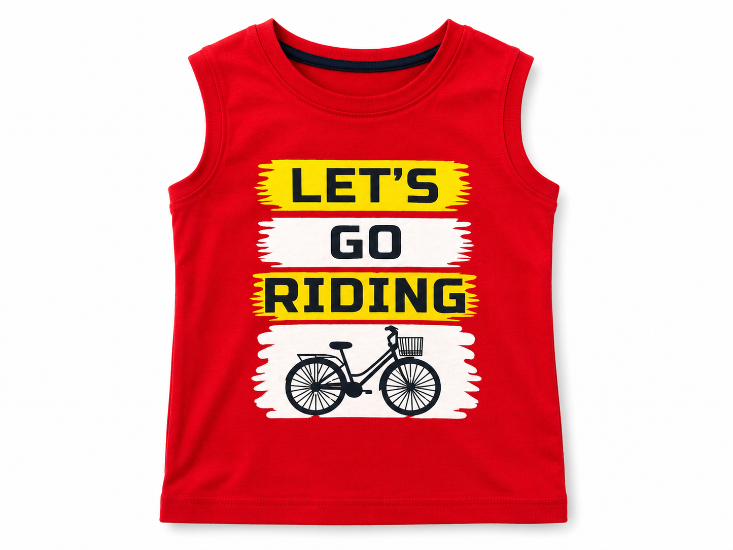 Al Minhas Collection Let’s Go Riding Tank Top Red Boys