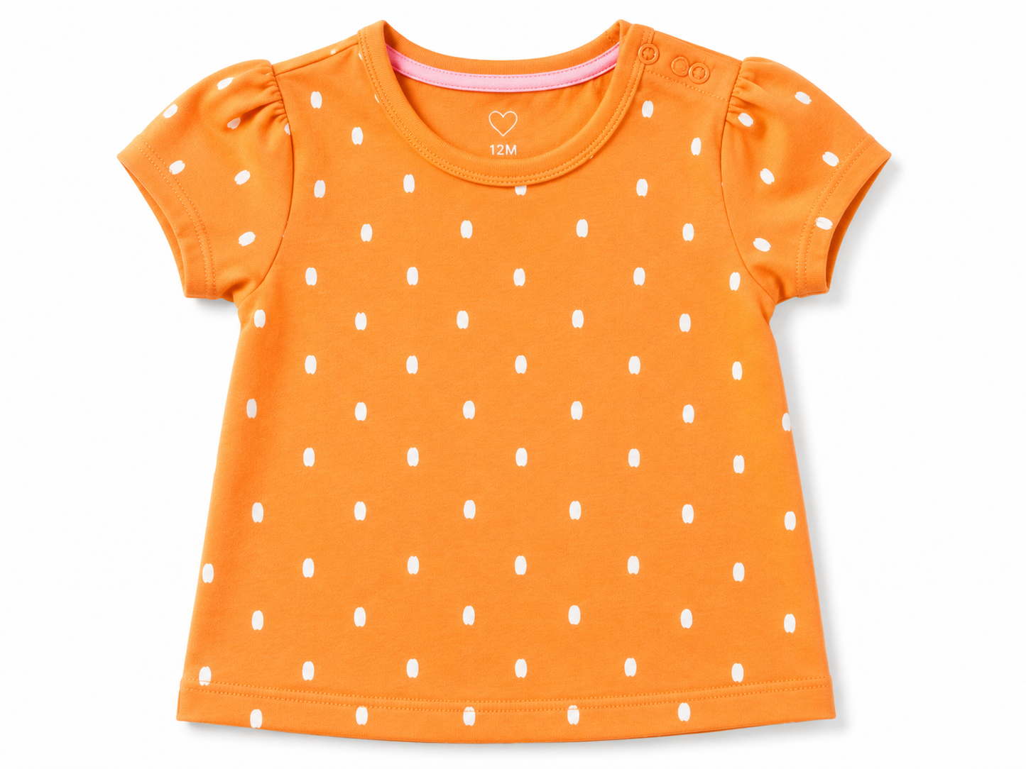 Al Minhas Collection Sunny Dots Girls Summer Tee Orange Kids