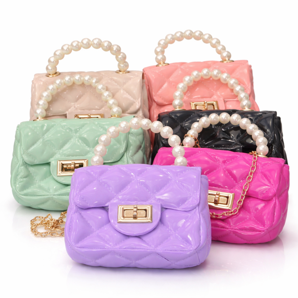 Al Minhas Collection Pearl Handle Mini Handbag Quilted Elegant Multicolor Unisex