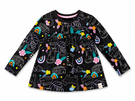 Al Minhas Collection Cats & Rainbows Casual Dress Black Girls