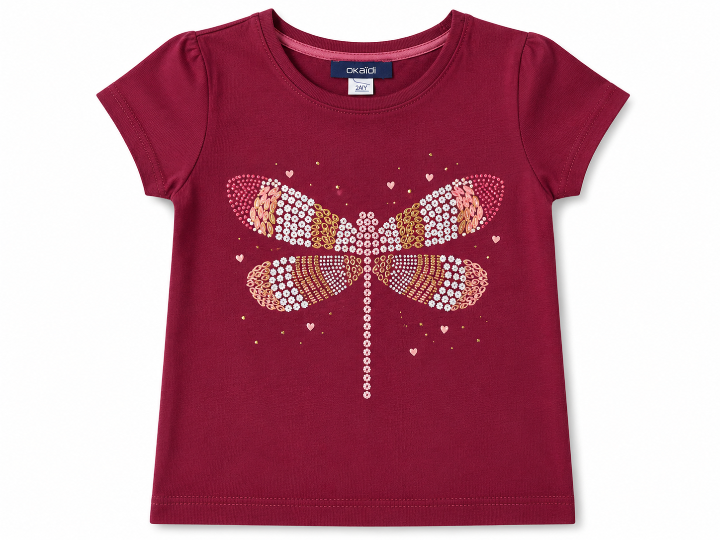 Al Minhas Collection Sparkling Dragonfly Girls Shirt Maroon Girls