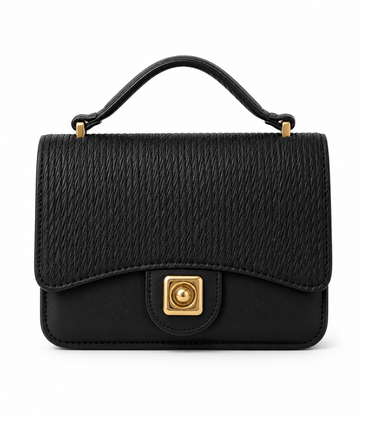 Al Minhas Collection Noir Grace Textured Handbag Black Women