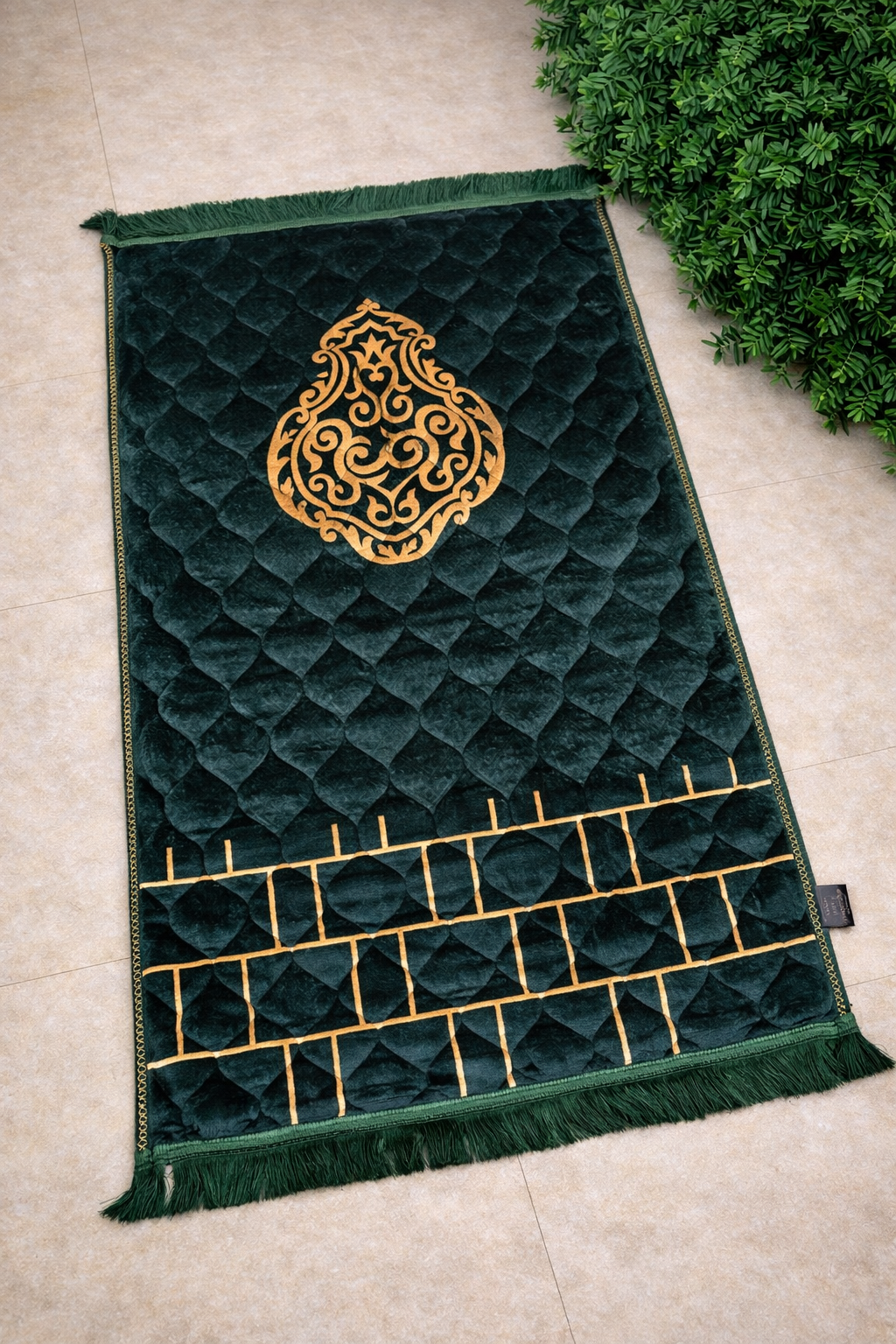 Al Minhas Collection Premium Imported Islamic Prayer Mat Traditional Brown Unisex