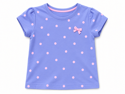 Al Minhas Collection Polka Dot Summer Shirt Lavender Girls