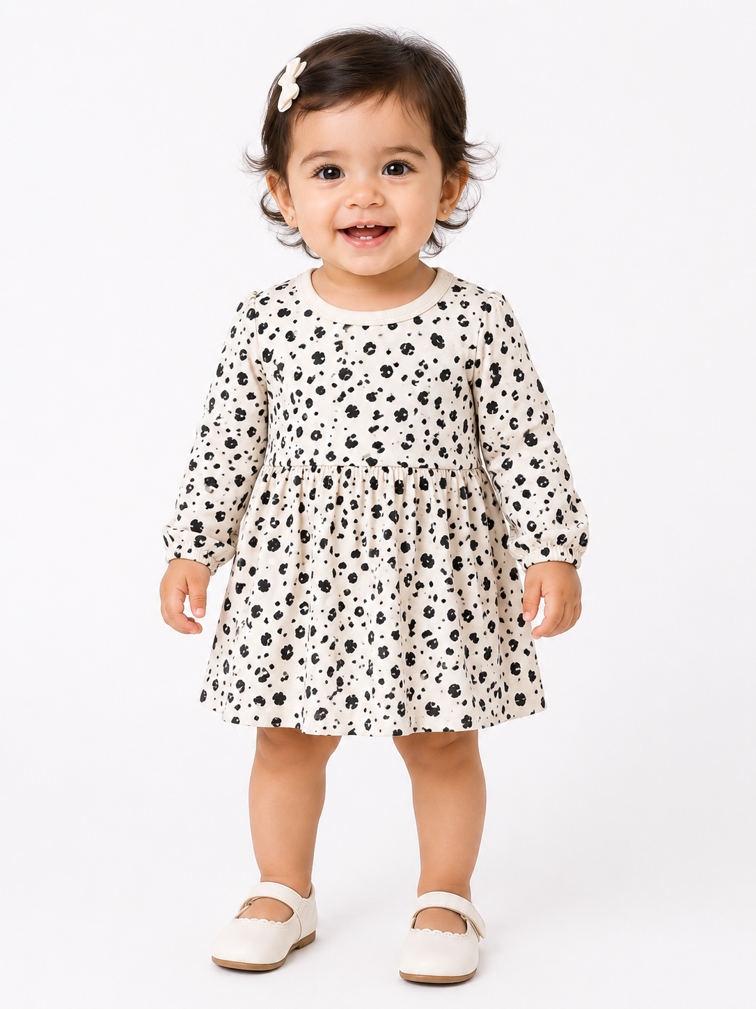 Al Minhas Collection Polka Dot Girls Dress Black Girls