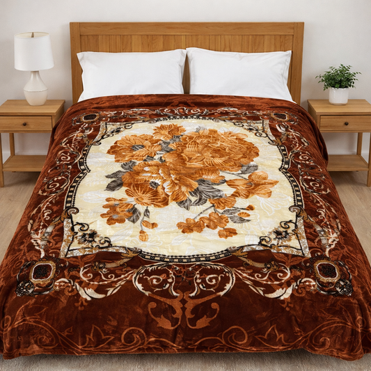 Al Minhas Collection Imported Premium Embossed Super Soft Blanket Floral Unisex