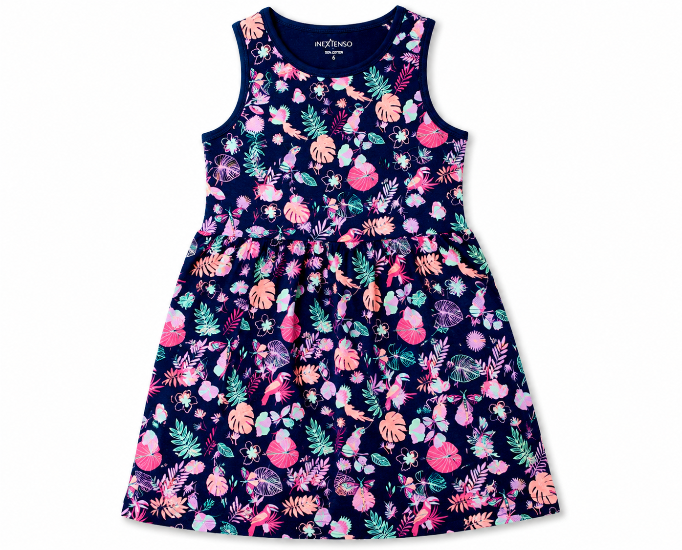 Al Minhas Collection Tropical Garden Girls Dress Multicolor Girls