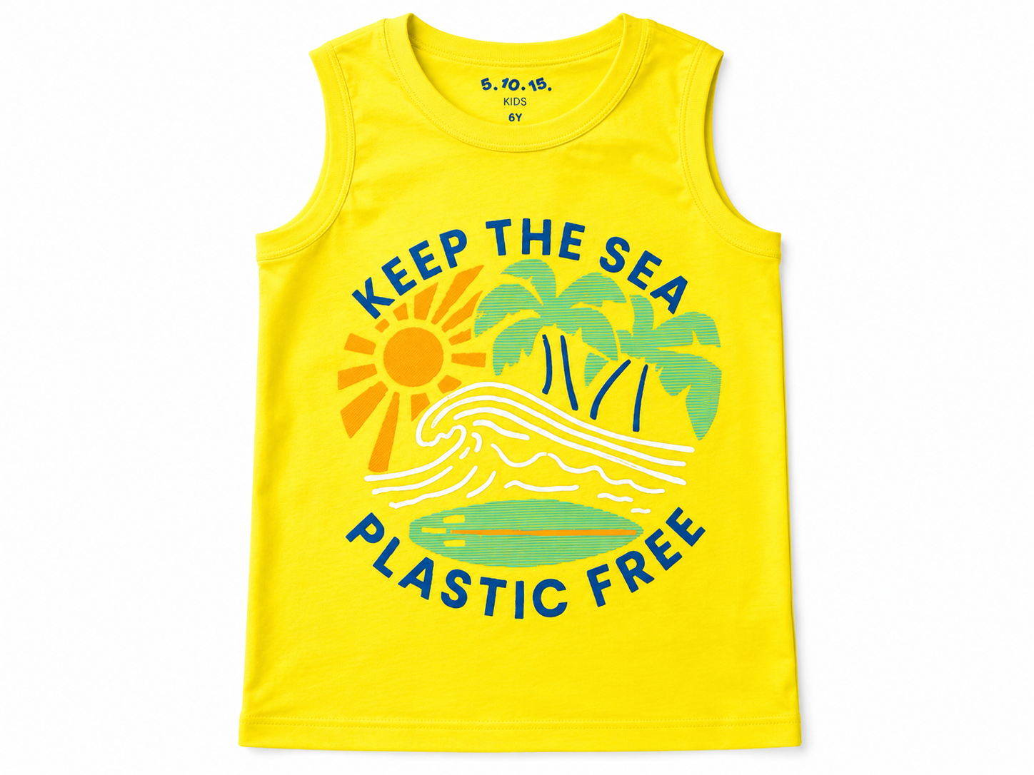 Al Minhas Collection Plastic Free Beach Tank Top Yellow Kids