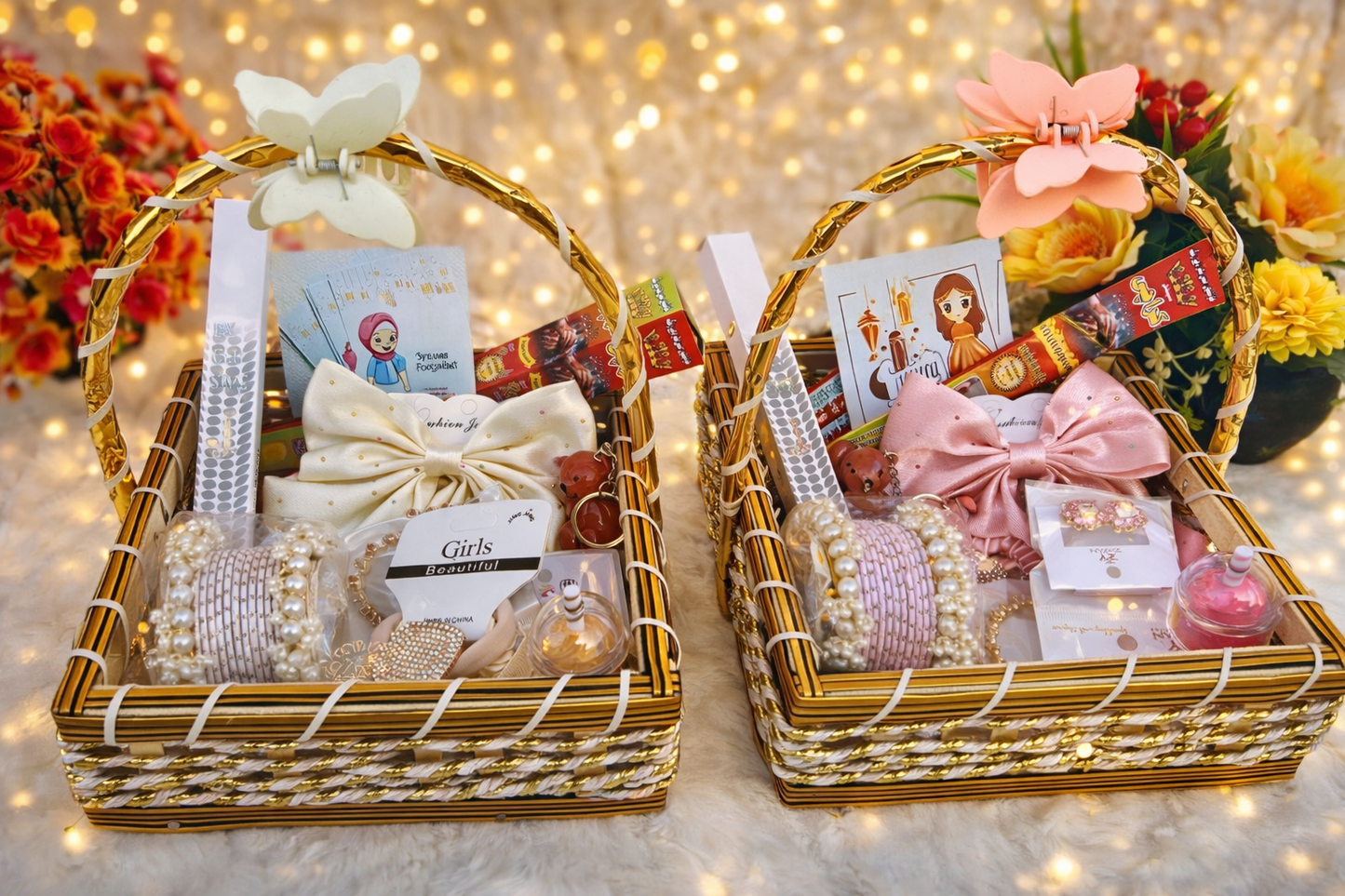 Al Minhas Collection Elegant Eid Special Gift Basket White Girls