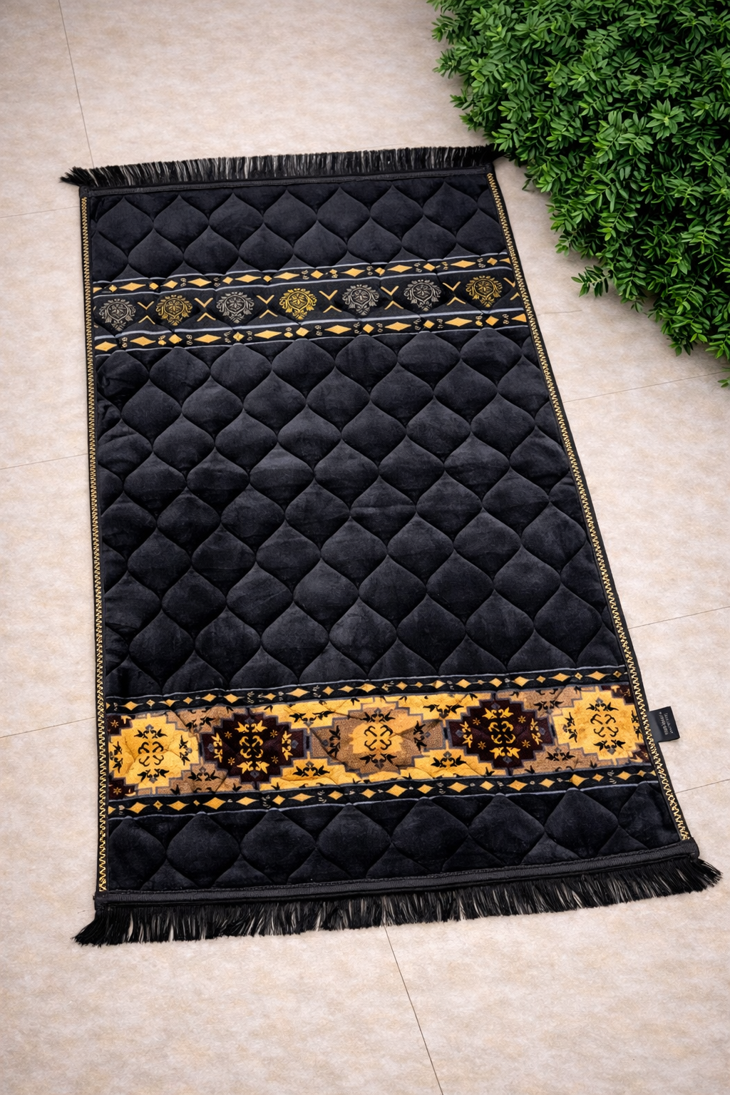 Al Minhas Collection Premium Imported Islamic Prayer Mat Traditional Grey Unisex