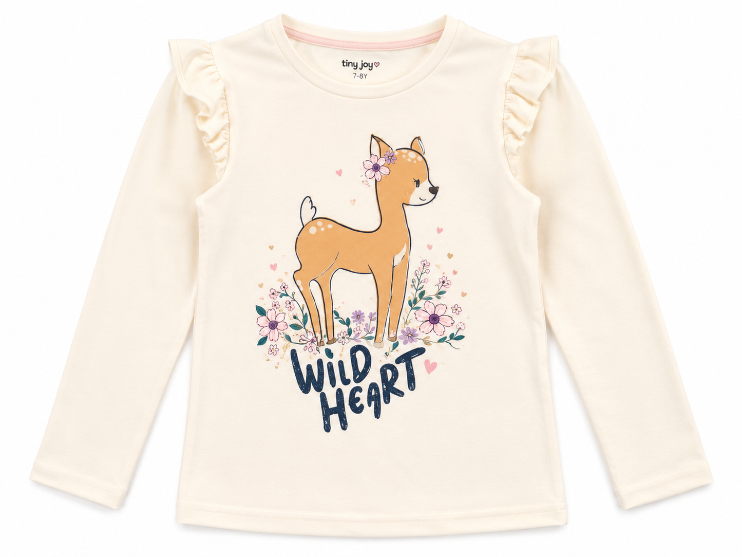 Al Minhas Collection Wild Heart Deer Girls Shirt Cream Girls
