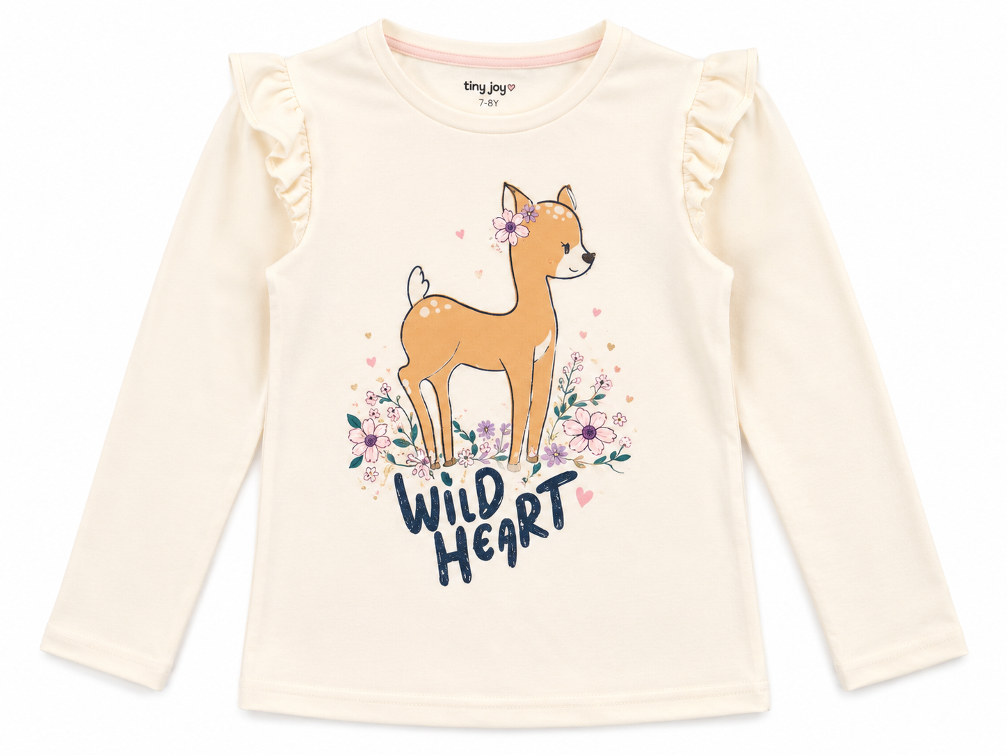 Al Minhas Collection Wild Heart Deer Girls Shirt Cream Girls