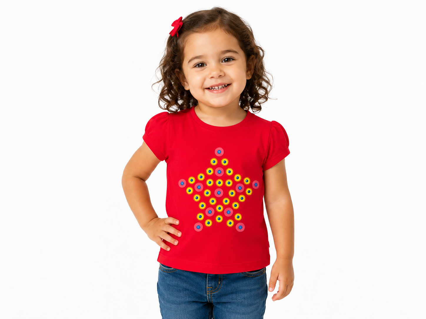 Al Minhas Collection Star Graphic T-Shirt Red Girls