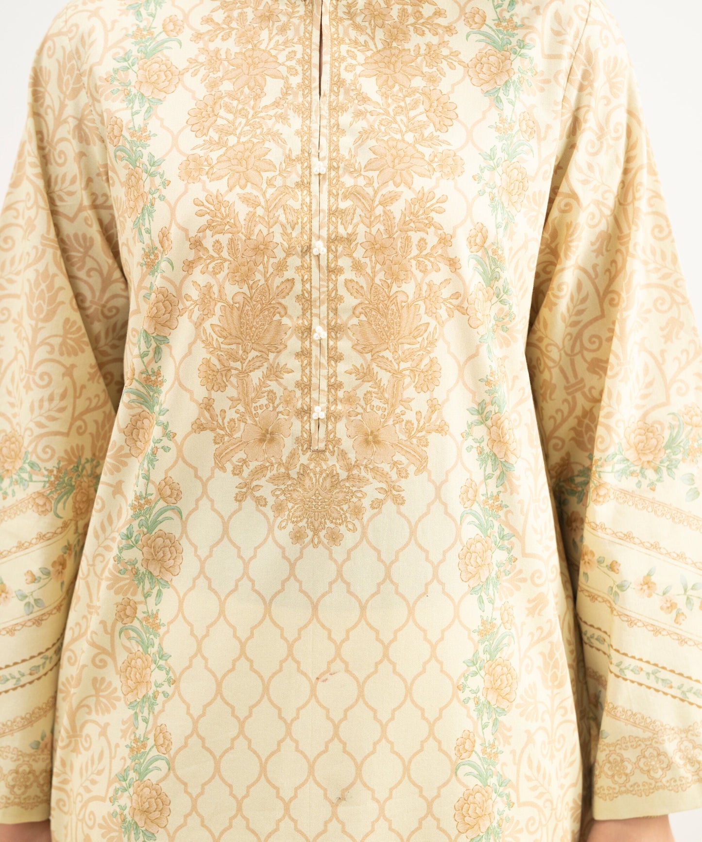 Al Minhas Collection Sapphire Printed Lawn Suit Lime Yellow Women