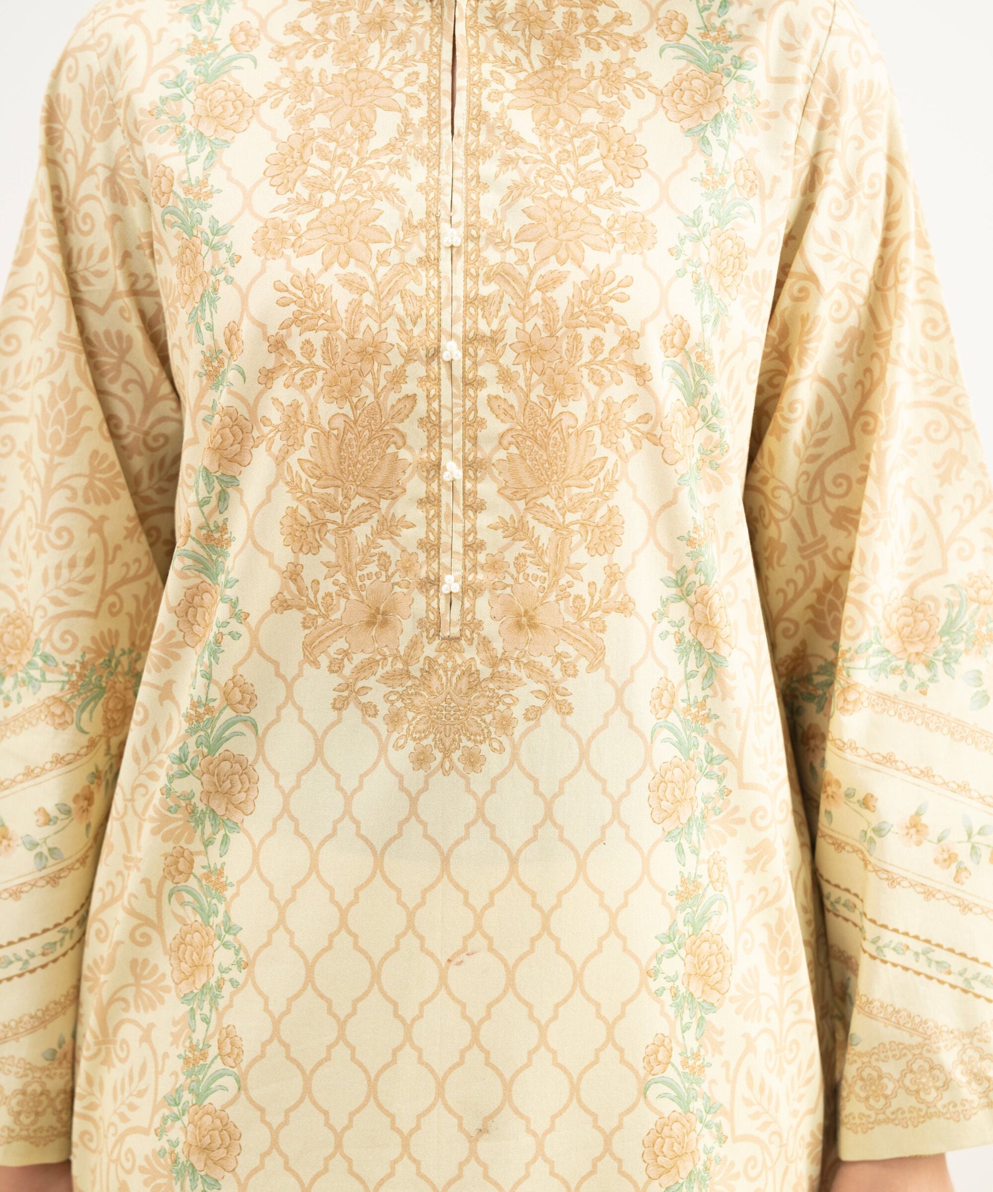 Al Minhas Collection Sapphire Printed Lawn Suit Lime Yellow Women