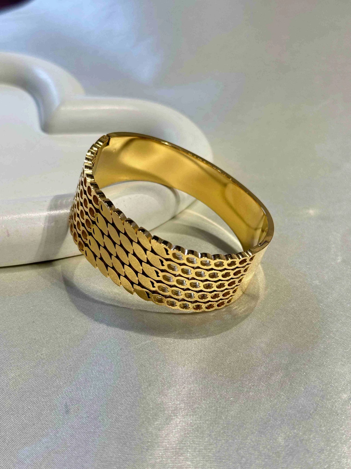 Al Minhas Collection Golden Honeycomb Statement Cuff Gold Women
