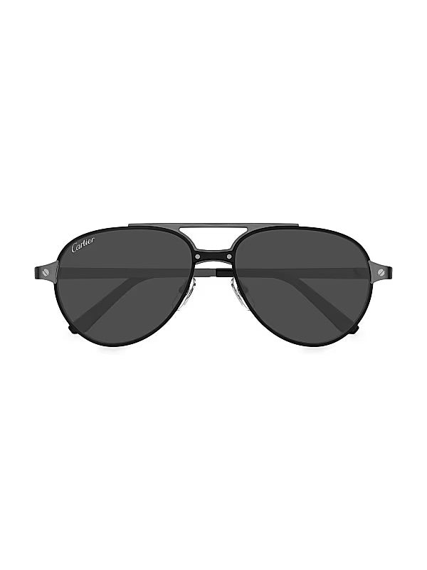 Al Minhas Collection Cartier CT0398 Aviator Sunglasses Black Unisex