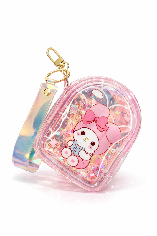 Al Minhas Collection Cute Cartoon Keychain Pouch Glitter Multicolor Unisex