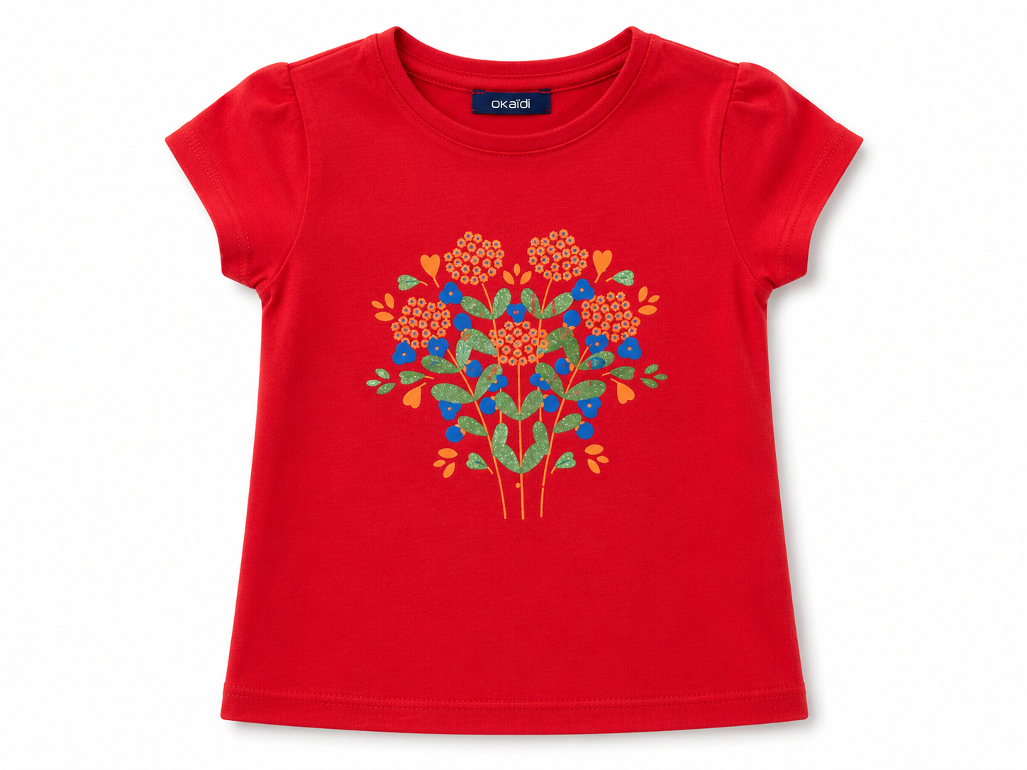 Al Minhas Collection Floral Heart Summer T-Shirt White Girls