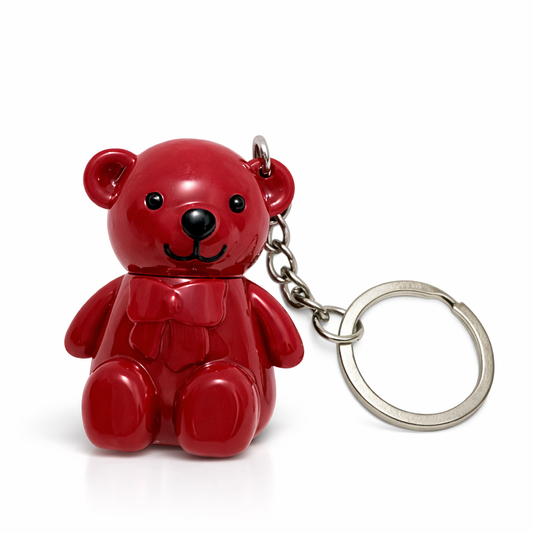 Al Minhas Collection Cute Teddy Bear Keychain Glossy Smooth Red Unisex