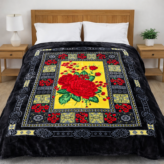 Al Minhas Collection Two-Ply Super Soft Blanket Floral Multicolor Unisex