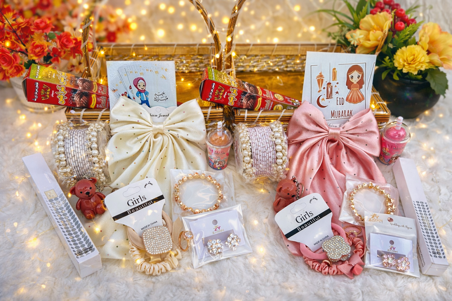 Al Minhas Collection Elegant Eid Special Gift Basket White Girls