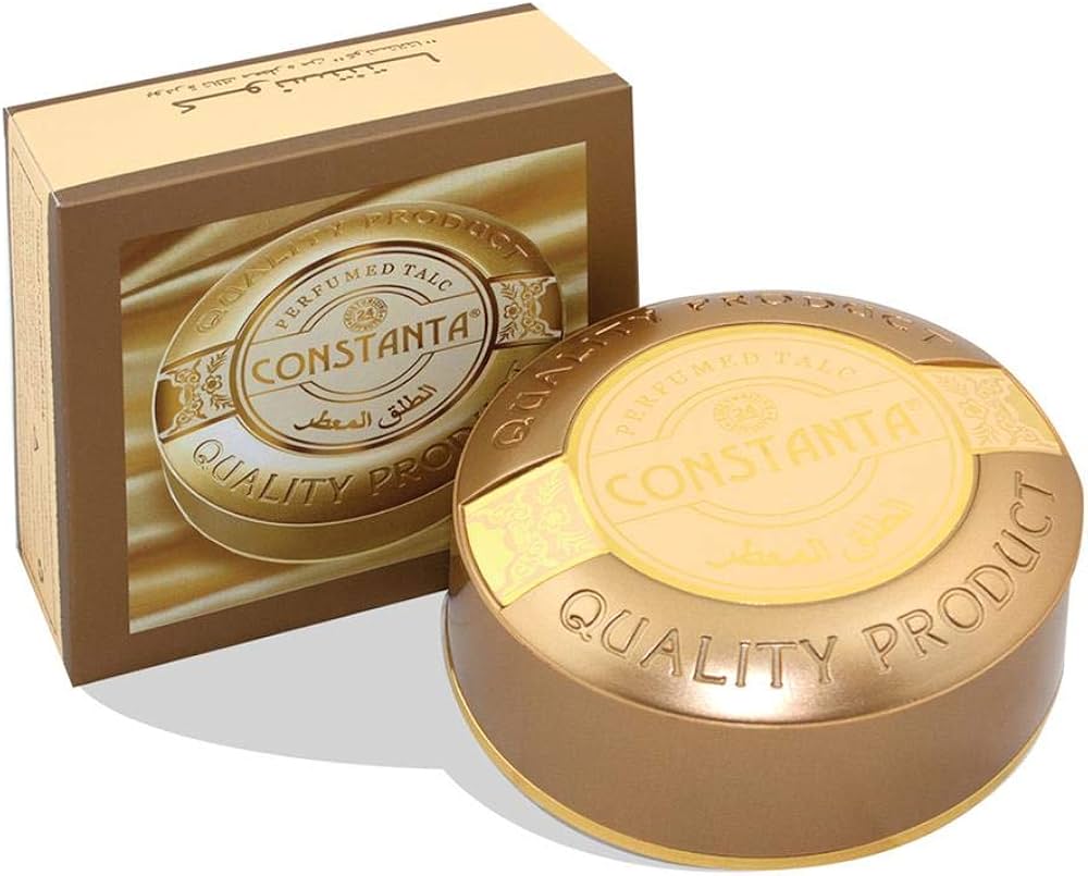 Al Minhas Collection Constanta Perfumed Talc Premium Quality Fragrance Powder Gold Women