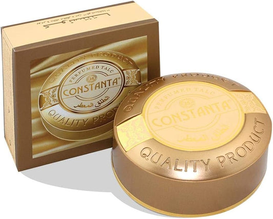 Al Minhas Collection Constanta Perfumed Talc Premium Quality Fragrance Powder Gold Women