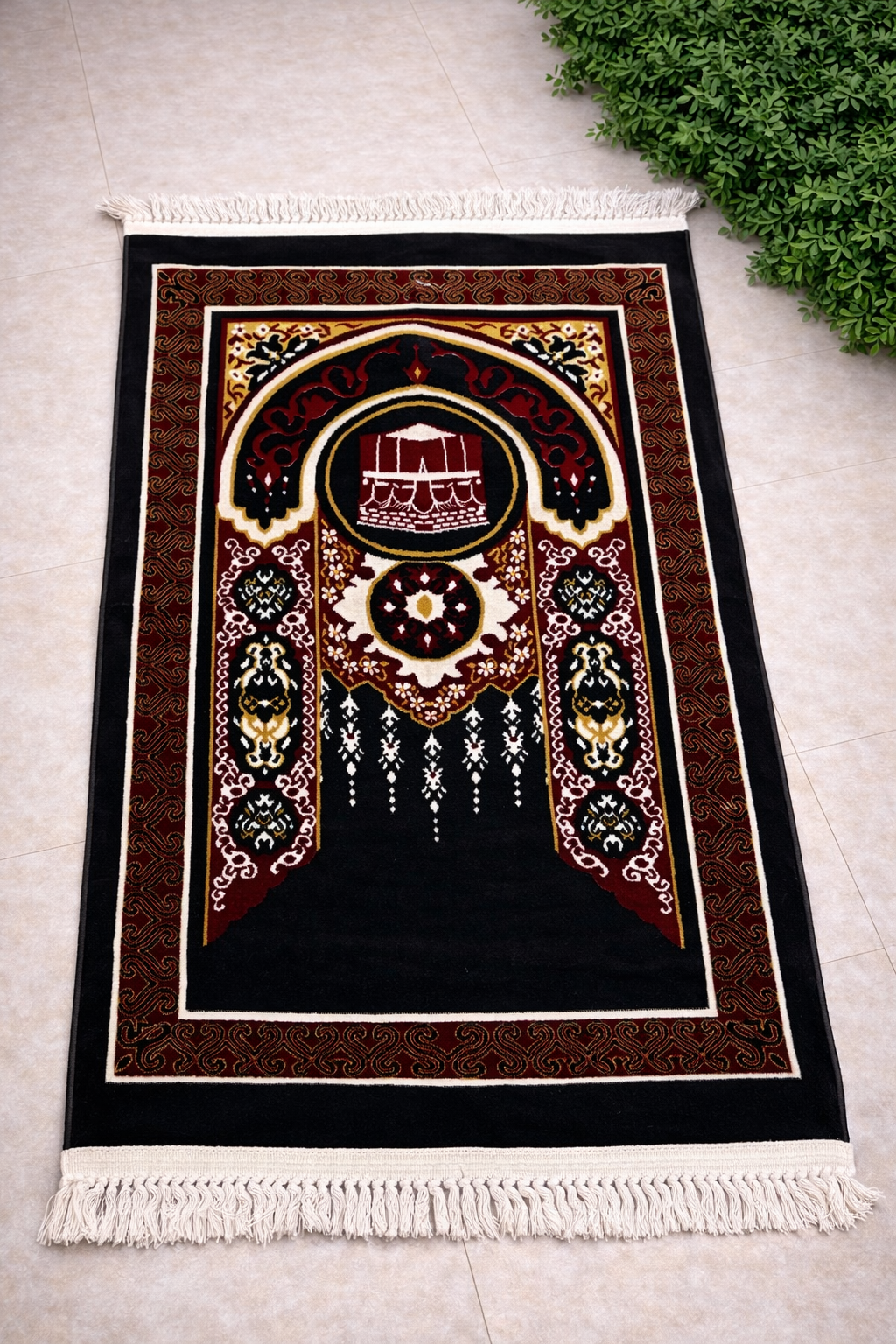 Al Minhas Collection Premium Imported Islamic Prayer Mat Traditional Green Unisex