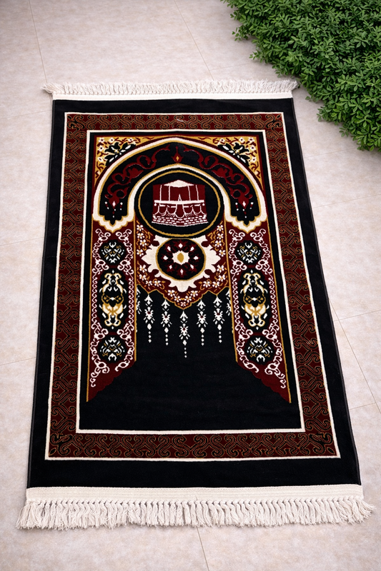 Al Minhas Collection Premium Imported Islamic Prayer Mat Traditional Green Unisex