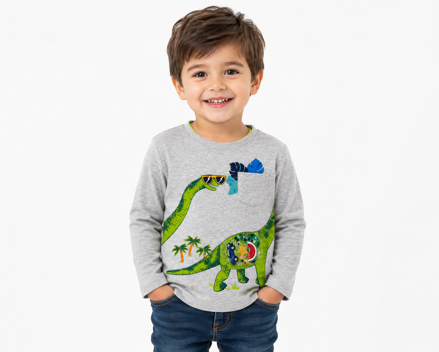 Al Minhas Collection Dinosaur Adventure Graphic T-Shirt Black Kids
