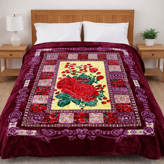 Al Minhas Collection Imported Premium Super Soft Blanket Floral Multicolor Unisex