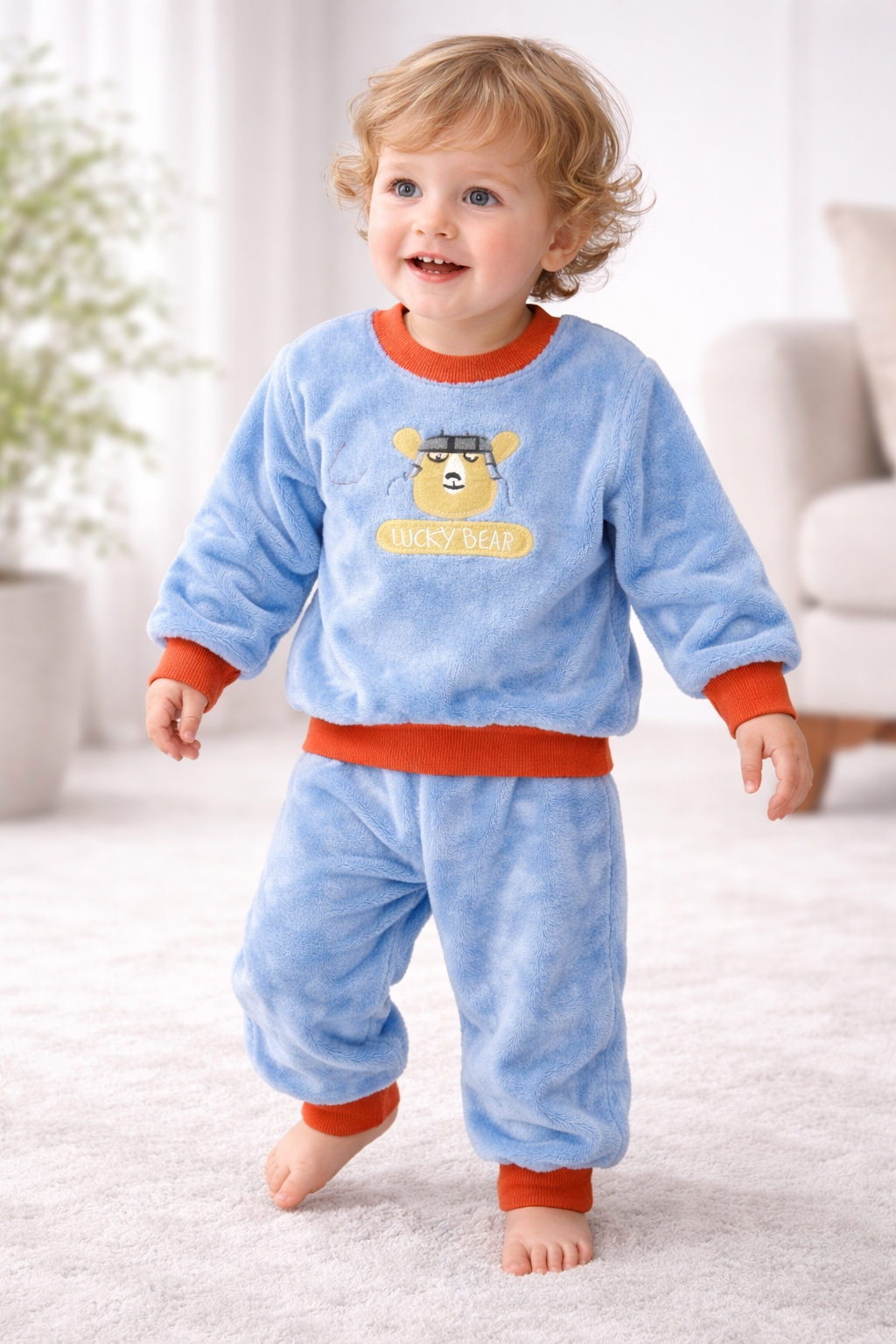 Al Minhas Collection Blue Bear Suit Blue Kids