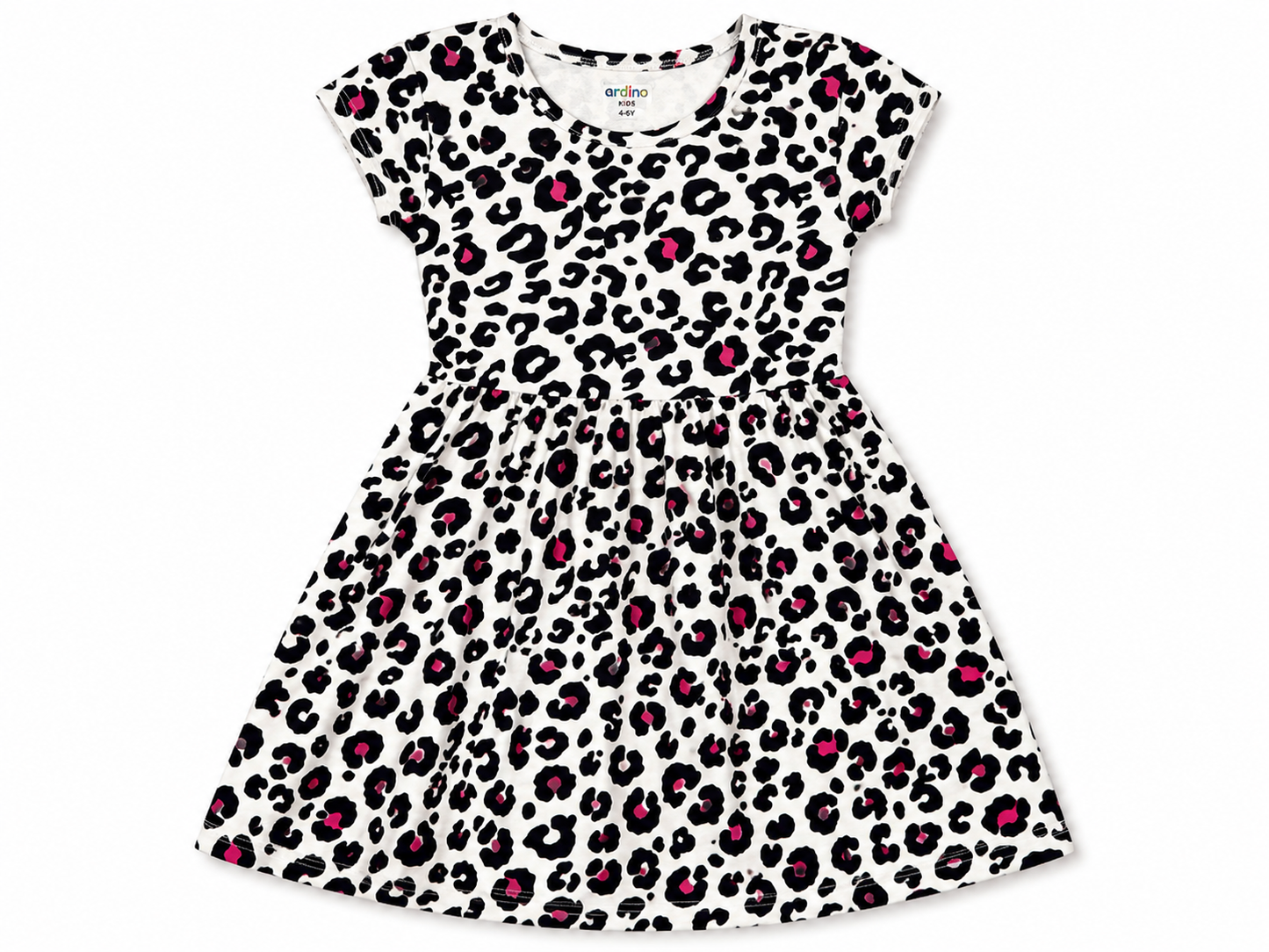 Al Minhas Collection Wild Chic Leopard Girls Dress Multicolor Kids
