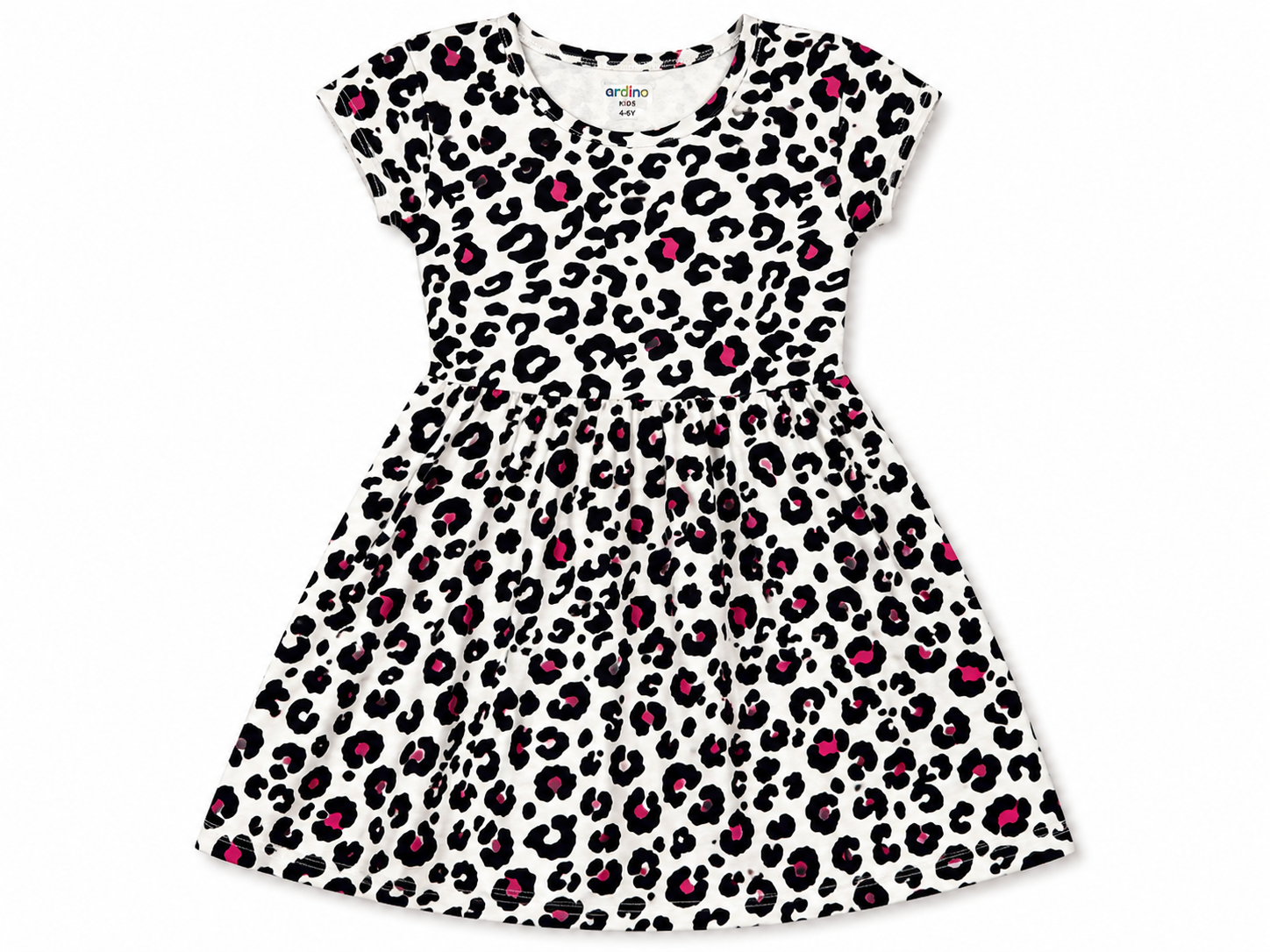 Al Minhas Collection Wild Chic Leopard Girls Dress Multicolor Kids