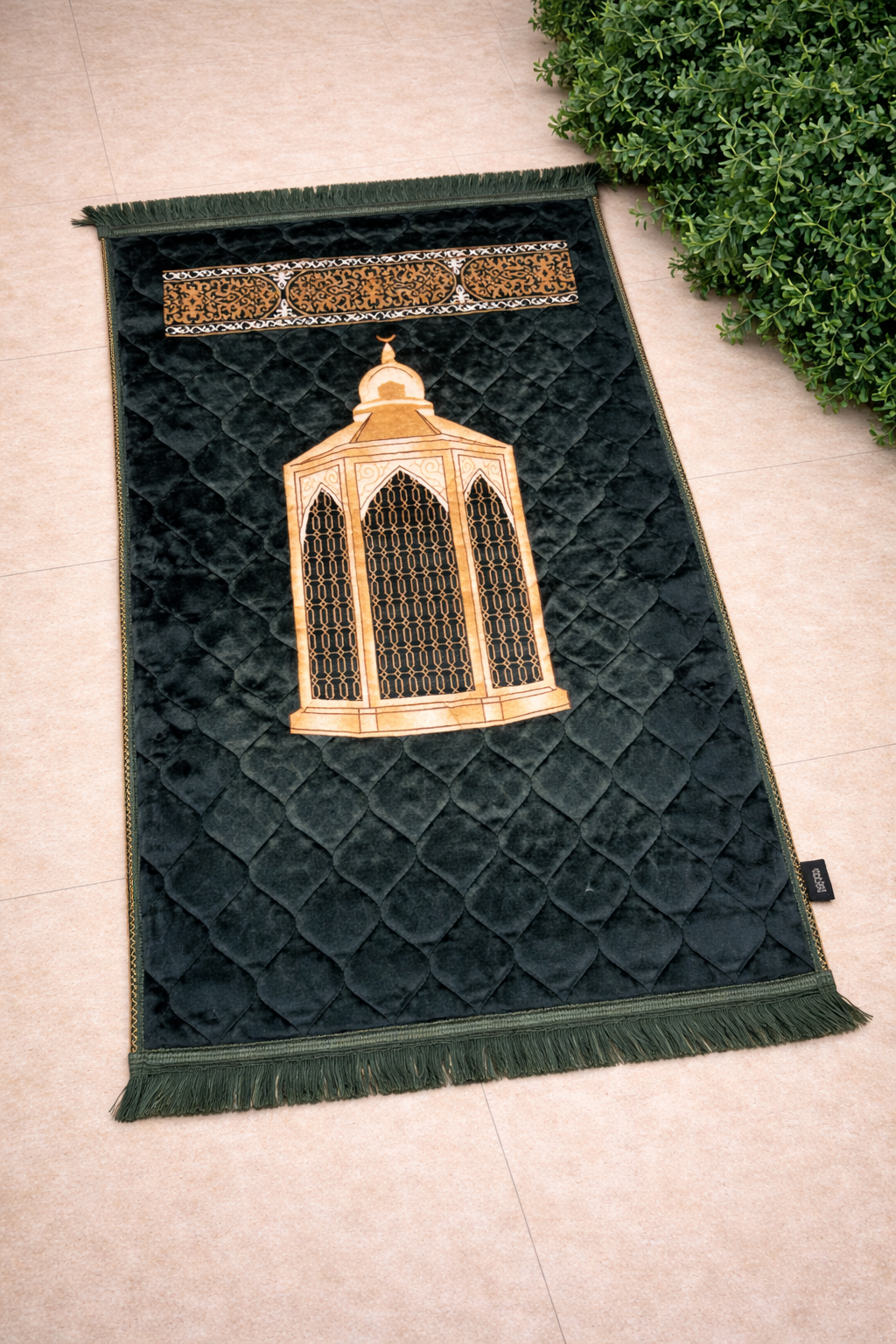 Al Minhas Collection Premium Imported Islamic Prayer Mat Traditional Golden Unisex